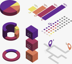 3D效果信息图表矢量图素材