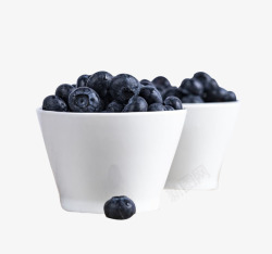 白色碗装蓝莓素材