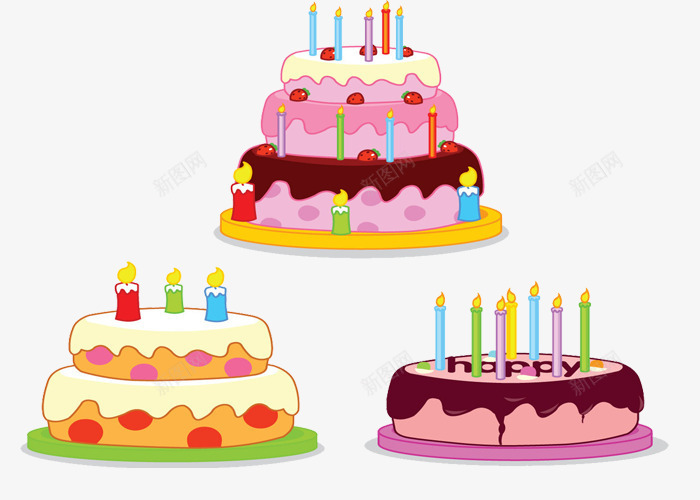 三个大蛋糕png免抠素材_88icon https://88icon.com 奶油蛋糕 巧克力蛋糕 彩色绘画 水果蛋糕 蛋糕简笔 蛋糕简笔画 蜡烛