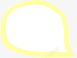 手绘可爱黄色线条对话框素材