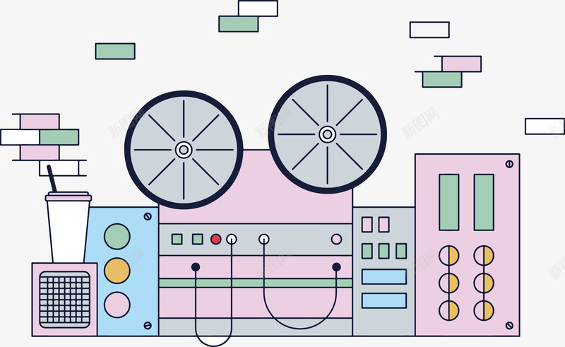 音响设备矢量图ai免抠素材_88icon https://88icon.com 录音机 录音设备 播放 磁带 音响设备 音频 矢量图