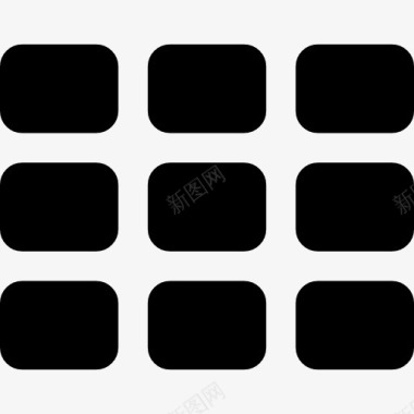 九黑色瓷砖图标图标