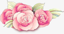 温馨粉色手绘水彩花朵素材