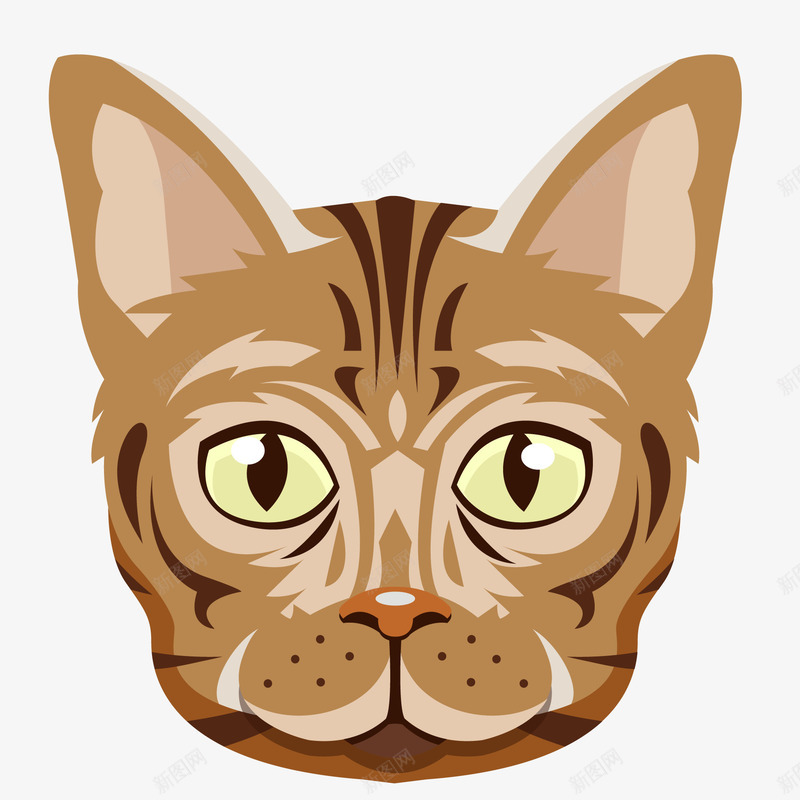 卡通猫咪的头像矢量图ai免抠素材_88icon https://88icon.com 动物设计 卡通 头像设计 宠物 猫咪 矢量图