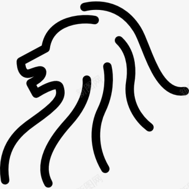 头狮子头的侧面轮廓图标图标