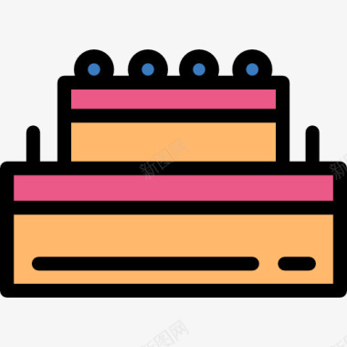 蜡烛生日蛋糕图标图标