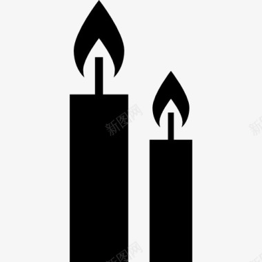 两个燃烧的蜡烛图标图标