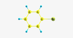 植物字母形状C黄色溴苯分子形状高清图片