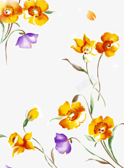 卡通黄色温馨小花植物素材