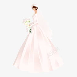 粉色婚纱优雅的新娘素材