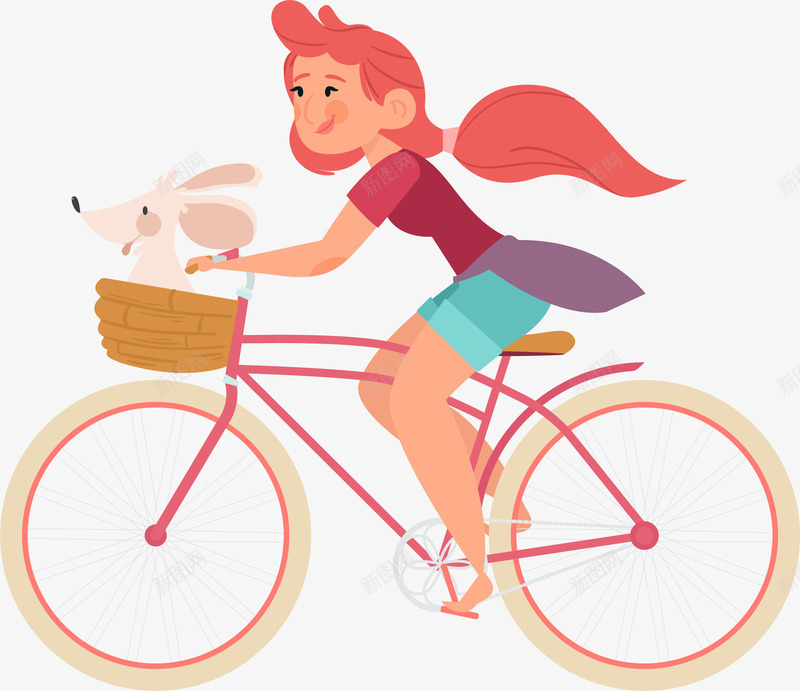 骑车出行女孩png免抠素材_88icon https://88icon.com 人与宠物 共享单车 卡通 女孩 绿色出行 脚踏车 自行车 骑自行车 骑行者 骑车