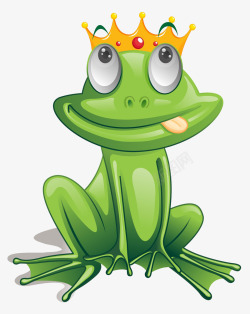 卡通头戴王冠青蛙素材