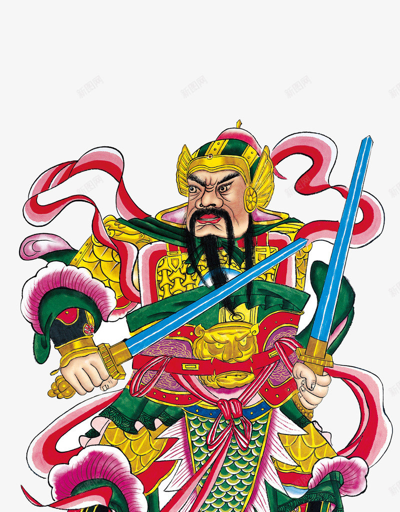 拿着宝剑的财神png免抠素材_88icon https://88icon.com 中国传统门神 古典人物 财神爷 门神