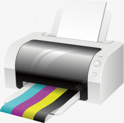 彩色打印机矢量图素材