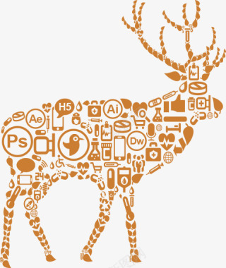 商业h5麋鹿图标图标