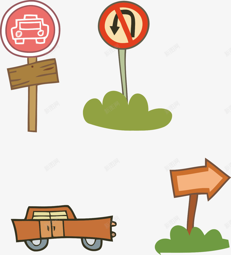 插画公路指示牌矢量图ai免抠素材_88icon https://88icon.com 公路 公路指示牌 指示牌 插画 矢量插画 矢量图