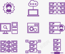 计算机行业紫色扁平计算机行业矢量图高清图片