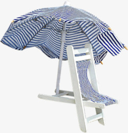 蓝色椰树遮阳伞海边素材