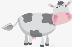 卡通儿童彩绘奶牛插画素材