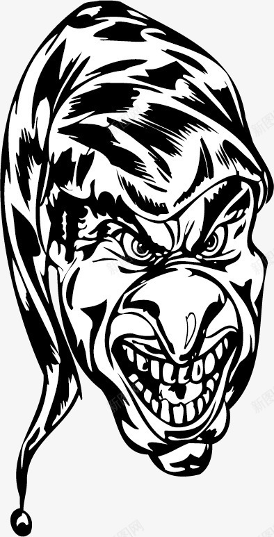 凶神恶煞的黑白人脸怪兽形象png免抠素材_88icon https://88icon.com 凶神恶煞的黑白人脸怪兽形象 反面角色 坏人素材 魔鬼 黑白木刻