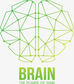 渐变色大脑渐变绿色大脑结构高清图片