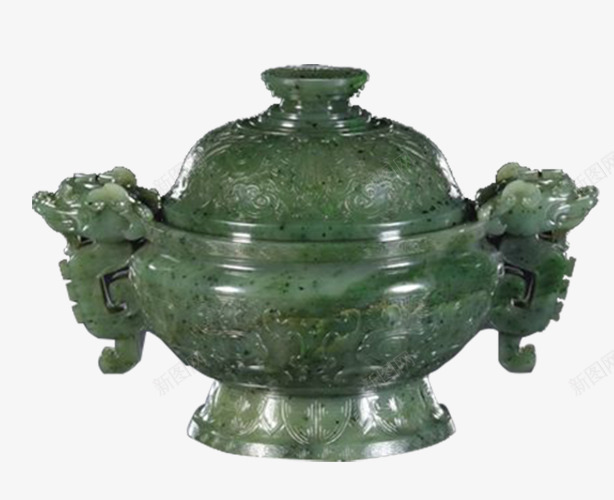 翡翠玉石香炉png免抠素材_88icon https://88icon.com 宫廷 绿色 雕刻 高贵