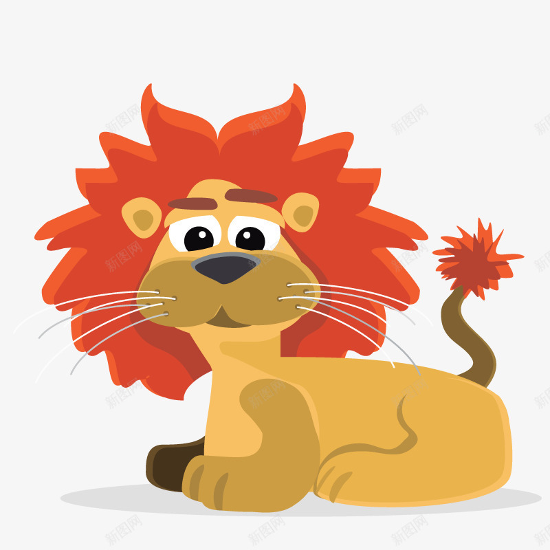 红色毛发的雄狮png免抠素材_88icon https://88icon.com 元素 动物 卡通形象 狮子 猫科动物 雄狮