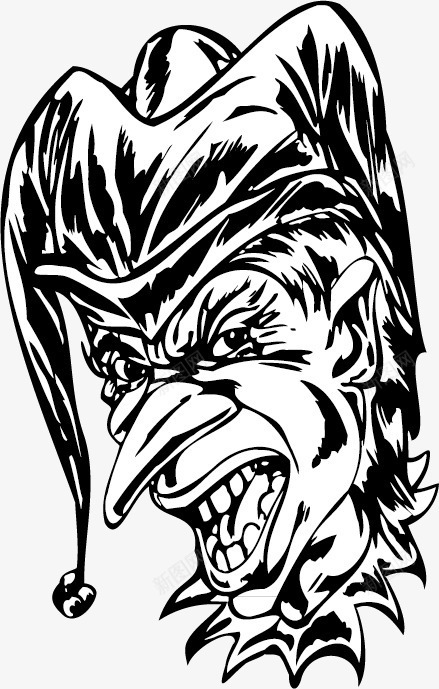 凶神恶煞的黑白人脸怪兽形象png免抠素材_88icon https://88icon.com 凶神恶煞的黑白人脸怪兽形象 反面角色 坏人素材 魔鬼 黑白木刻