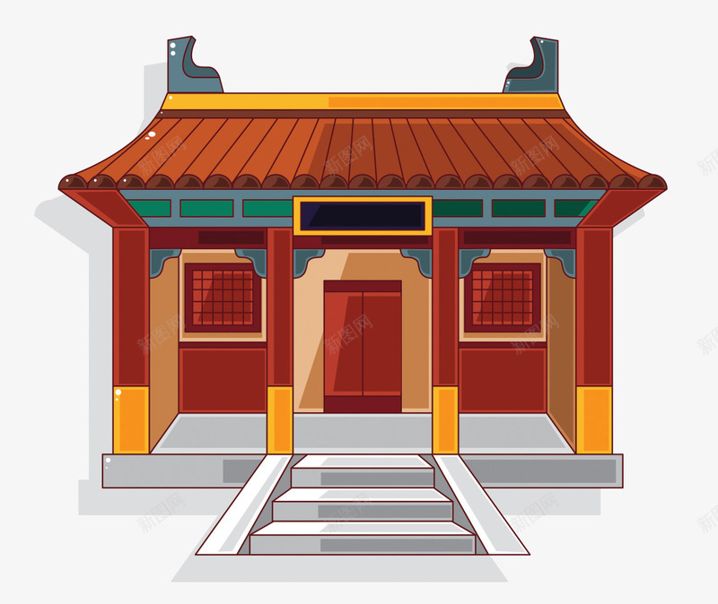 卡通古建筑png免抠素材_88icon https://88icon.com 其他 卡通 古建筑 红色