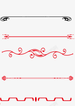 红色边框装饰线条矢量图素材