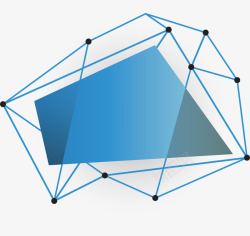 蓝色几何结构促销矢量图素材