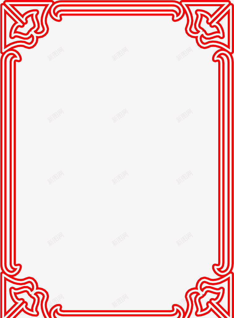 红色线条透明花纹边框png免抠素材_88icon https://88icon.com 红色 线条 花纹 边框 透明