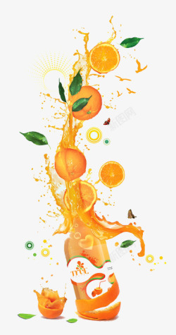 创意橙汁广告艺术图案素材
