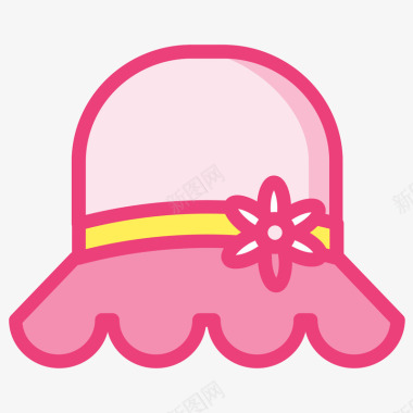 粉色手绘圆弧婴儿帽子元素矢量图图标图标