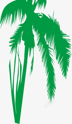绿的椰树矢量图素材