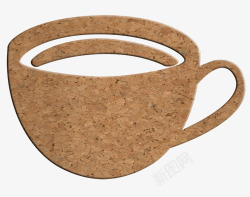 平扁化耳机棕色咖啡杯高清图片