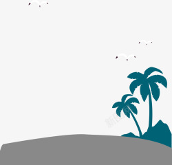 沙滩椰树矢量图素材
