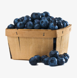 实物篮子里的野生蓝莓素材
