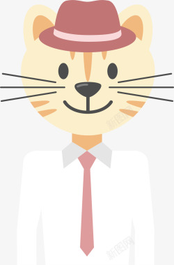 戴礼帽的猫咪先生矢量图素材