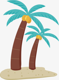 创意椰树植物插画矢量图素材
