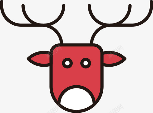 浅色底纹圣诞麋鹿标图标图标