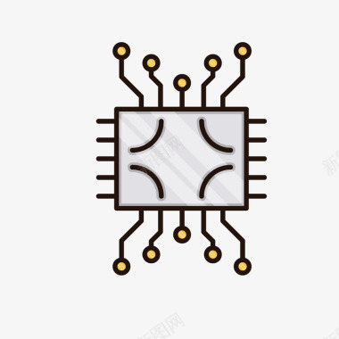 科学竞赛芯片卡通电子图标图标