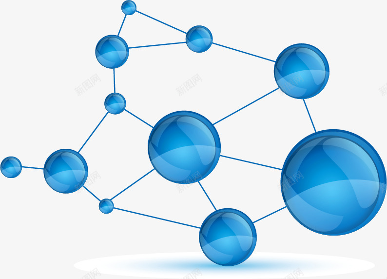 蓝色简约原子结构装饰图案png免抠素材_88icon https://88icon.com 免抠PNG 原子结构 简约 蓝色 装饰图案
