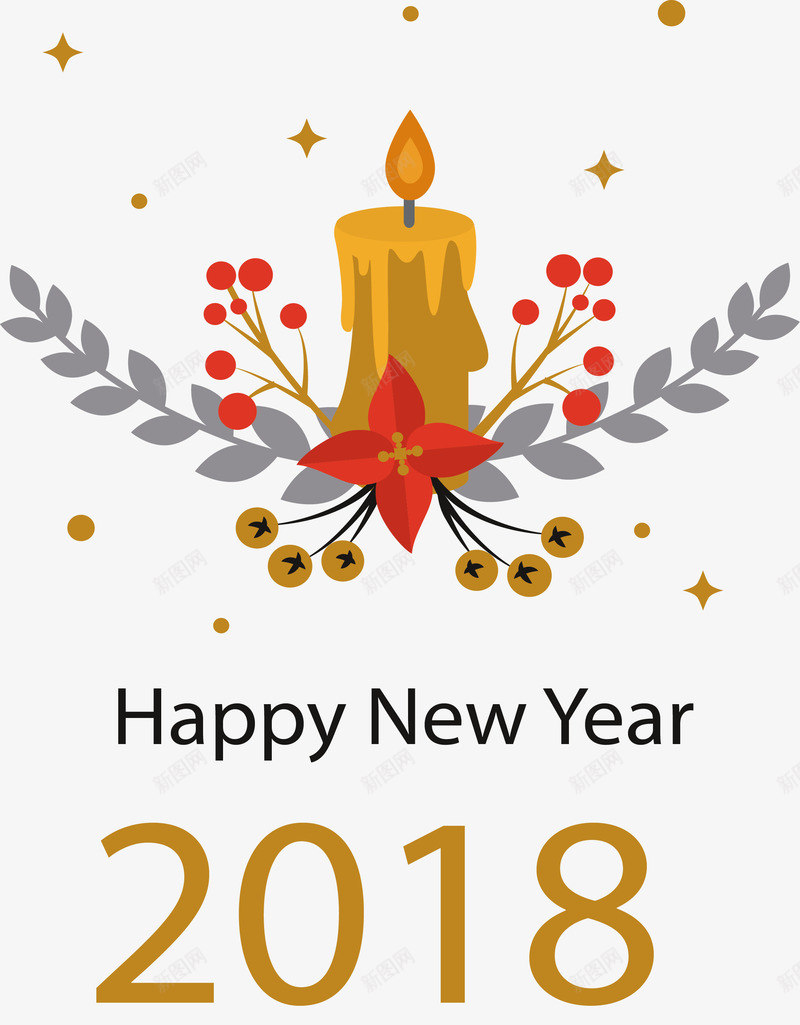 金色的蜡烛矢量图ai免抠素材_88icon https://88icon.com happyNewYear 新年快乐 新年蜡烛 矢量png 蜡烛 金色蜡烛 矢量图