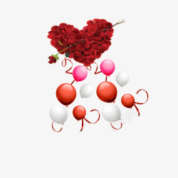 爱在情人节红色爱心气球素材