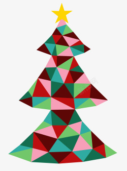 三角拼接圣诞树矢量图素材