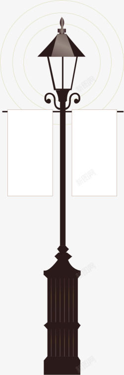 卡通路灯矢量图素材