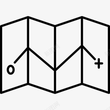 边角折叠折叠地图两点图标图标