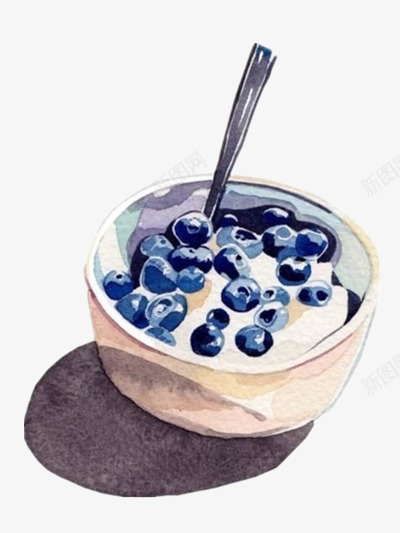卡通酸奶png免抠素材_88icon https://88icon.com 乳制品 奶制品 水果 水果酸奶 蓝莓