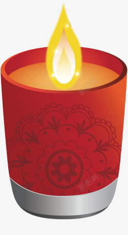 光明节花纹红色花纹蜡烛高清图片